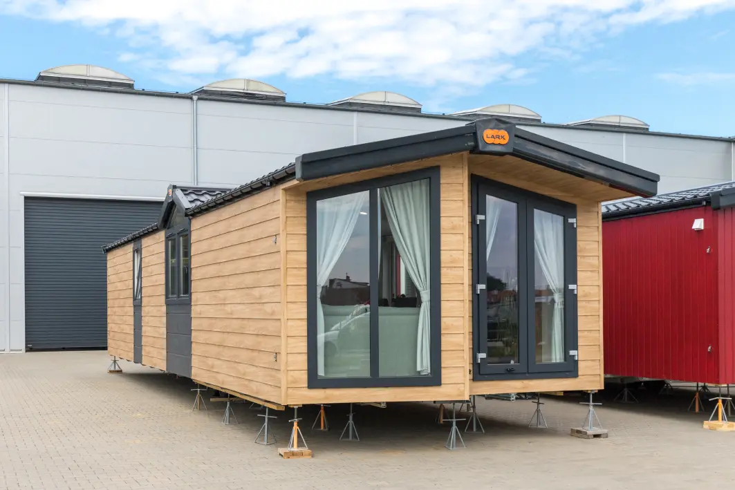 Lido mobile home on the factory premises